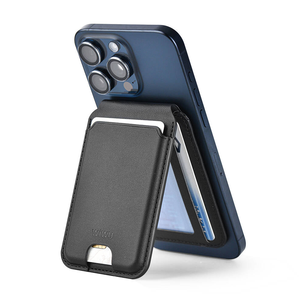 Wiwu MW-003 Mag Wallet Standlı Magnetik Kartlık Siyah Karbon