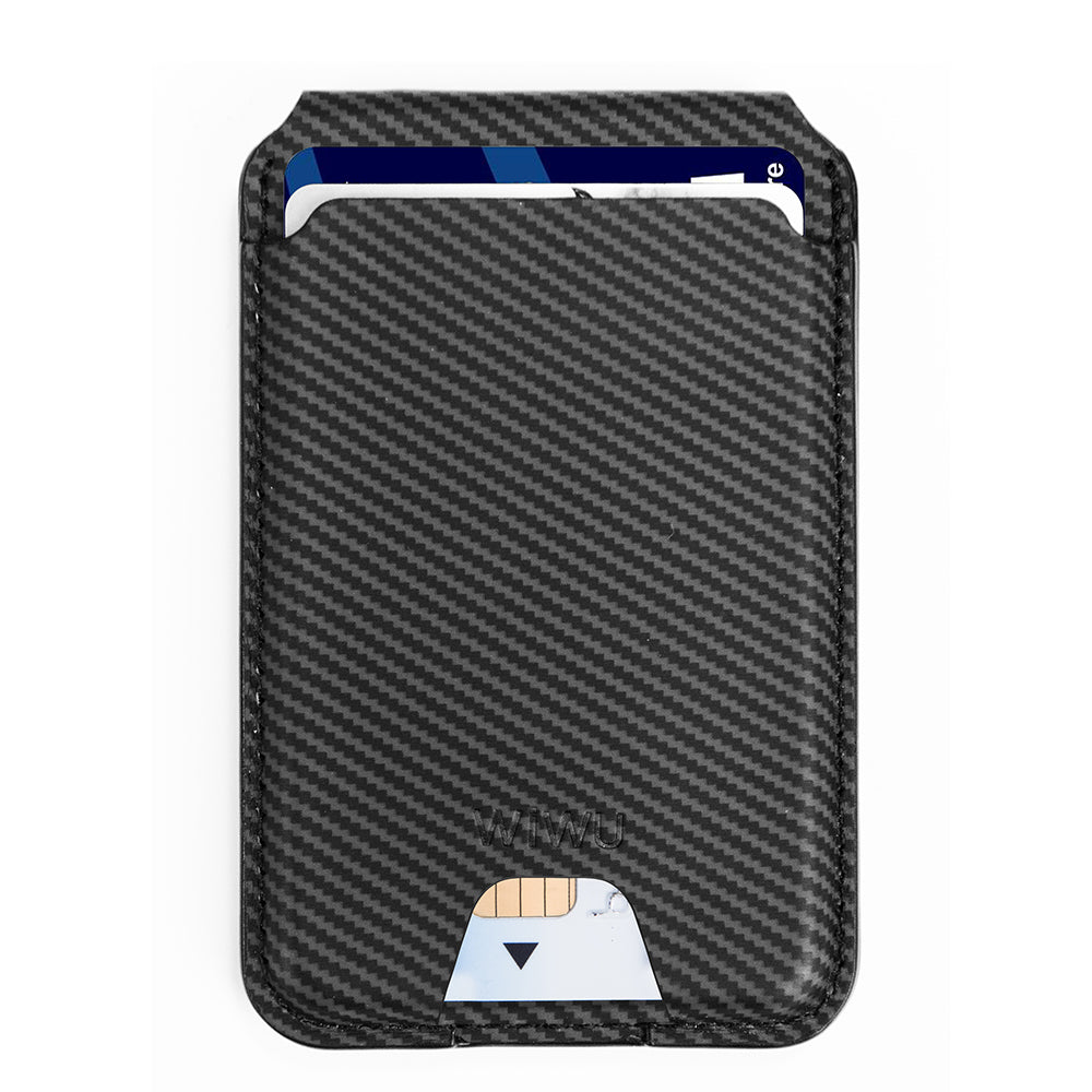 Wiwu MW-003 Mag Wallet Stand Magnetic Card Holder Black Carbon