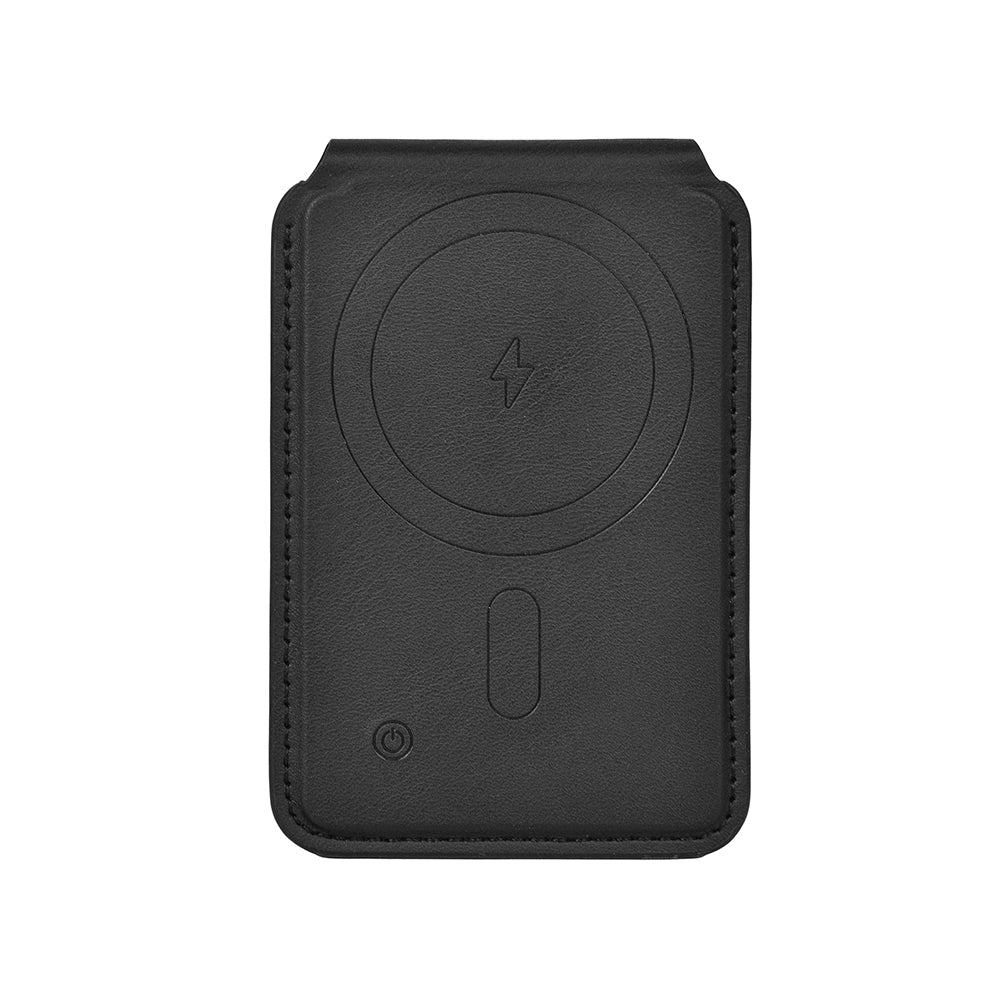 Wiwu MW-005 Magnetik Standlı Kartlık Qi Kablosuz Şarj Uyumlu FindMy Özellikli Mag Wallet Kahverengi