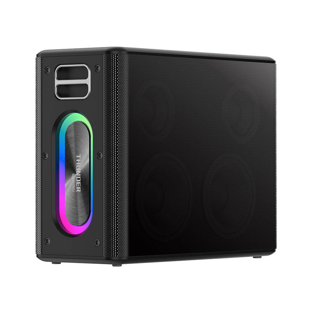 Wiwu P19 Thunder Bluetooth Speaker Hoparlör ve Karaoke Bluetooth Çift Mikrofon Siyah