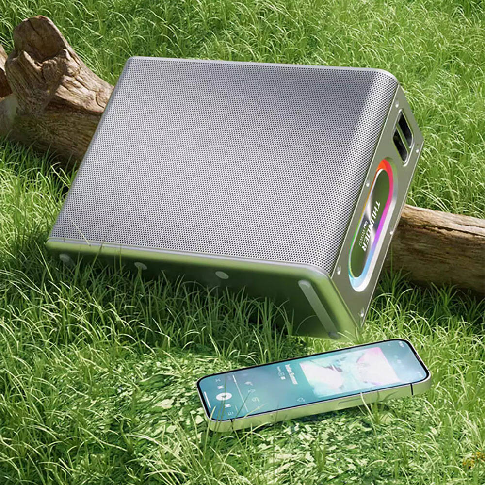 Wiwu P19 Thunder Bluetooth Speaker Hoparlör ve Karaoke Bluetooth Çift Mikrofon Siyah