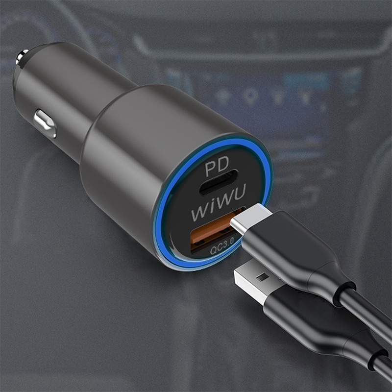 Wiwu PC100 Car Charger Gray