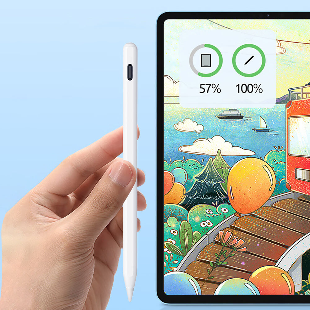 Wiwu Pencil A03 Touch Pen with Palm Rejection and Tilt Sensitivity, Wireless Charging, White