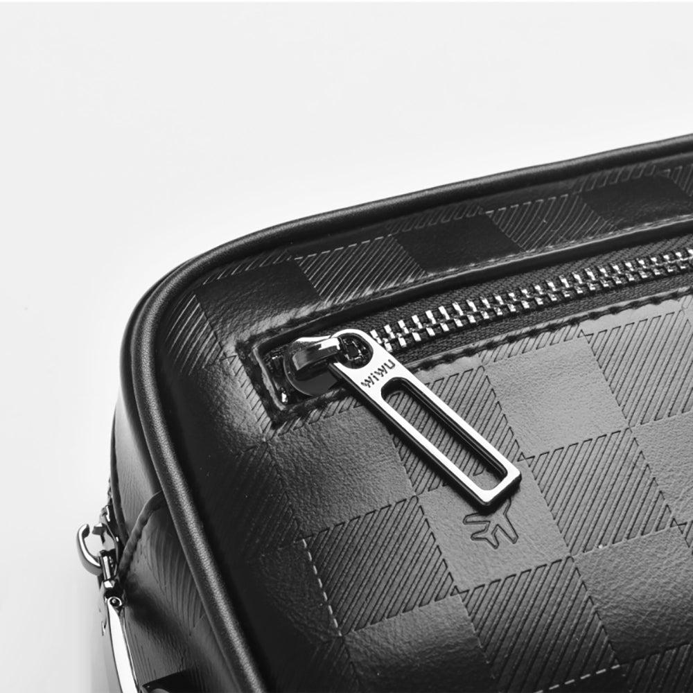 Wiwu Phantom Serisi Numerik Kilitli Yandan Fermuarlı Taşınabilir Mobil Aksesuar Çantası Siyah