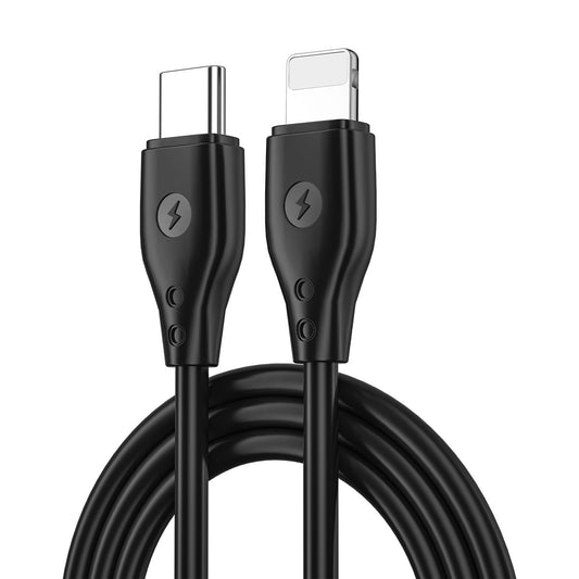 Wiwu Pioneer Wİ-C002 Ultra Flexible 30W Fast Charging Type-C to Lightning PD Cable 1M Black