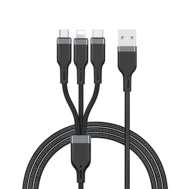 Wiwu Platinum Series PT05 3 in 1 Cable 1.2M Black