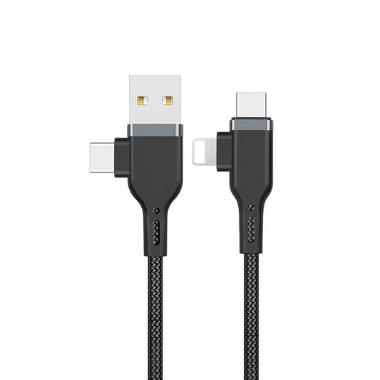 Wiwu Platinum Series PT06 4 in 1 Cable 1.2M Black