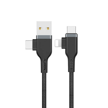 Wiwu Platinum Series PT06 4 in 1 Cable 0.3M Black