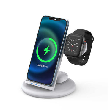 Wiwu Power Air 3 in 1 Wireless Charging Stand White