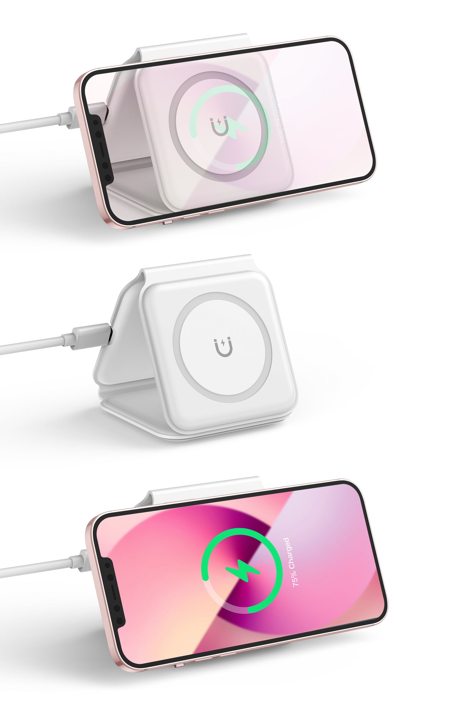 Wiwu Power Air M6 3 in 1 Magnetic Wireless Charging Stand Black