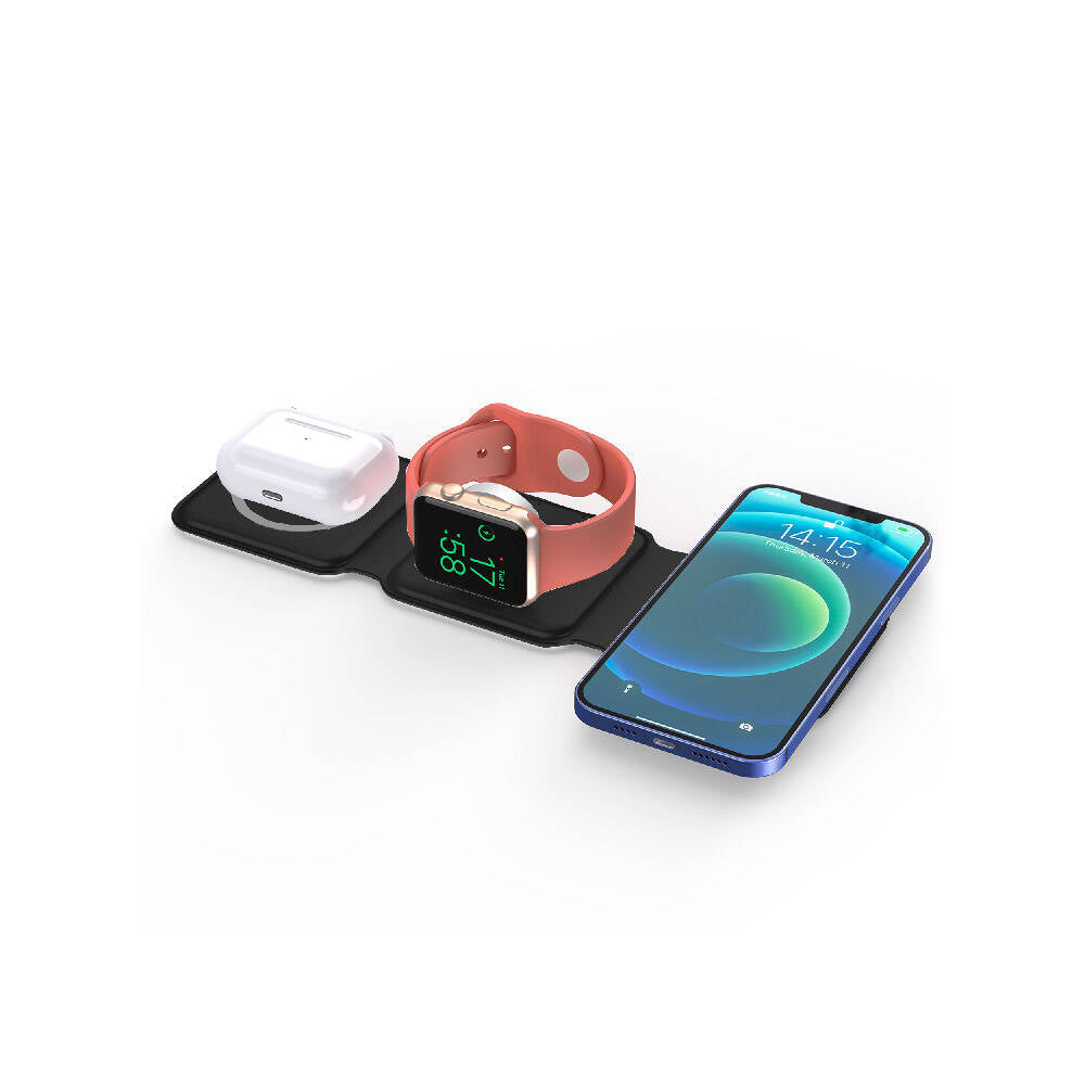 Wiwu Power Air M6 3 in 1 Magnetic Wireless Charging Stand Black