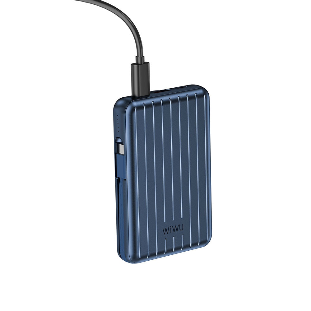Wiwu PP03 Taşınabilir Wireless Şarj ve PD Hızlı Şarj Özellikli Powerbank 15W 10000mAh Gümüş