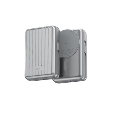 Wiwu PP04 Taşınabilir Wireless Şarj ve PD Hızlı Şarj Özellikli Powerbank 20W 20000mAh Gümüş