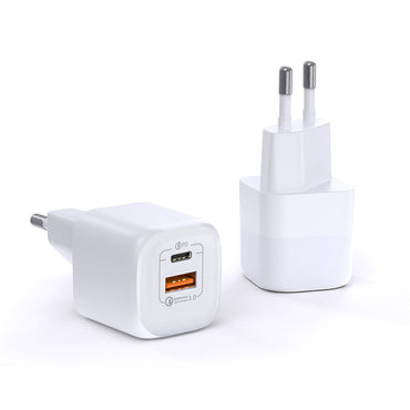 Wiwu RY-U33 GaN Tech PD Fast Charging QC 3.0 Travel Charger 33W White