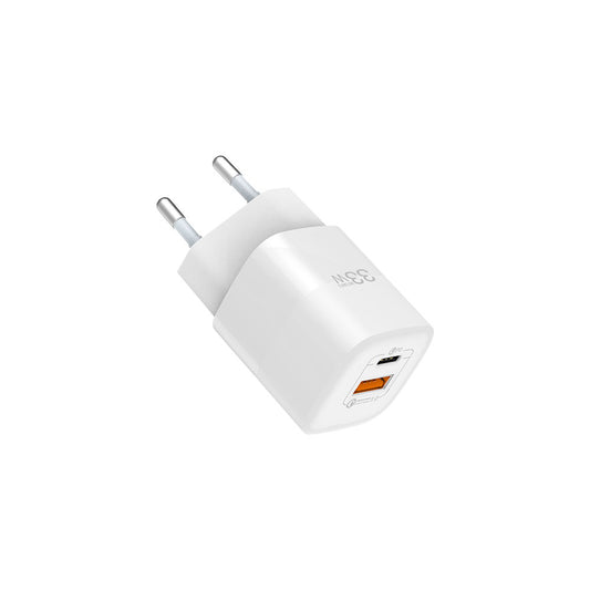 Wiwu RY-U33 GaN Tech PD Fast Charging QC 3.0 Travel Charger 33W White