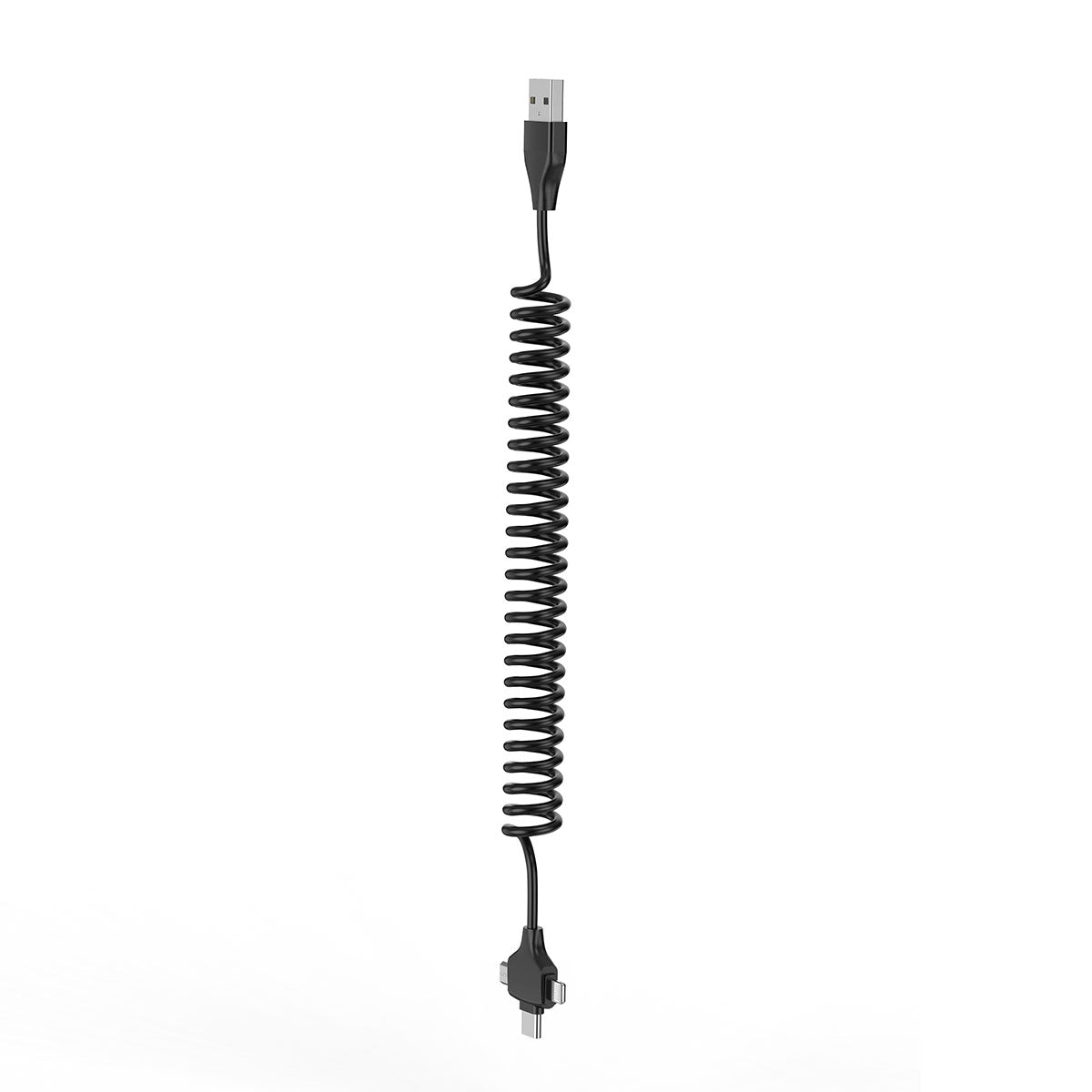 Wiwu Spiral Design Micro Type-C and Lightning 3in1 Spring Spiral Cable 1m Black