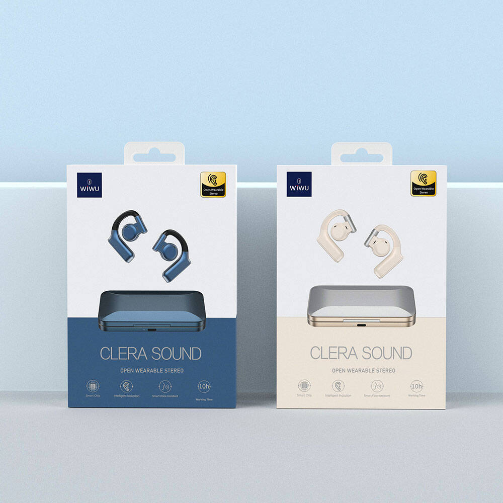 Wiwu T18 Clera Sound Series Freely Adjustable In-Ear Bluetooth 5.2 Headphones Blue