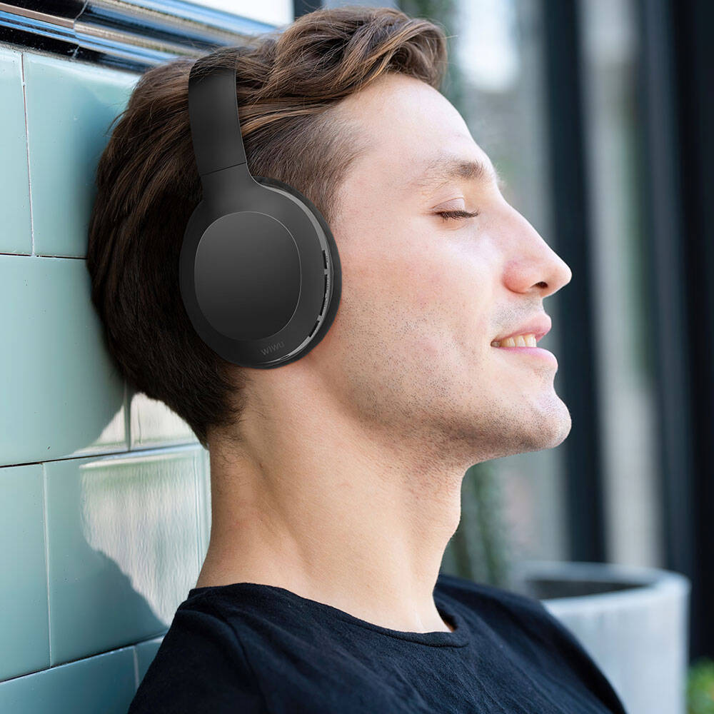 Wiwu TD-01 Bach Series Foldable Over-Ear Bluetooth Headphones Black