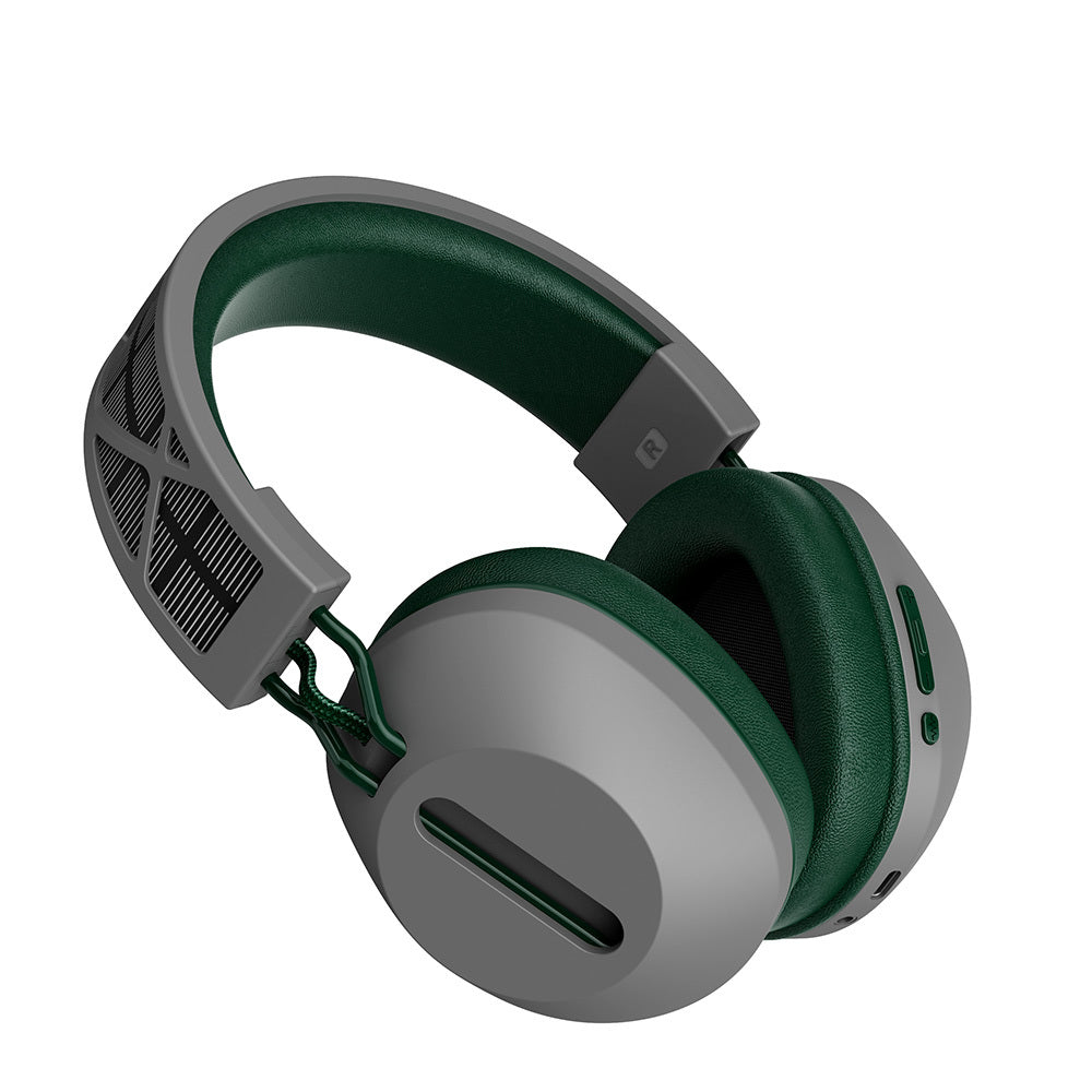 Wiwu TD-06 Solar Powered ANC Dual Device Support Adjustable Over-Ear Bluetooth v5.3 Headphones Gray-Green