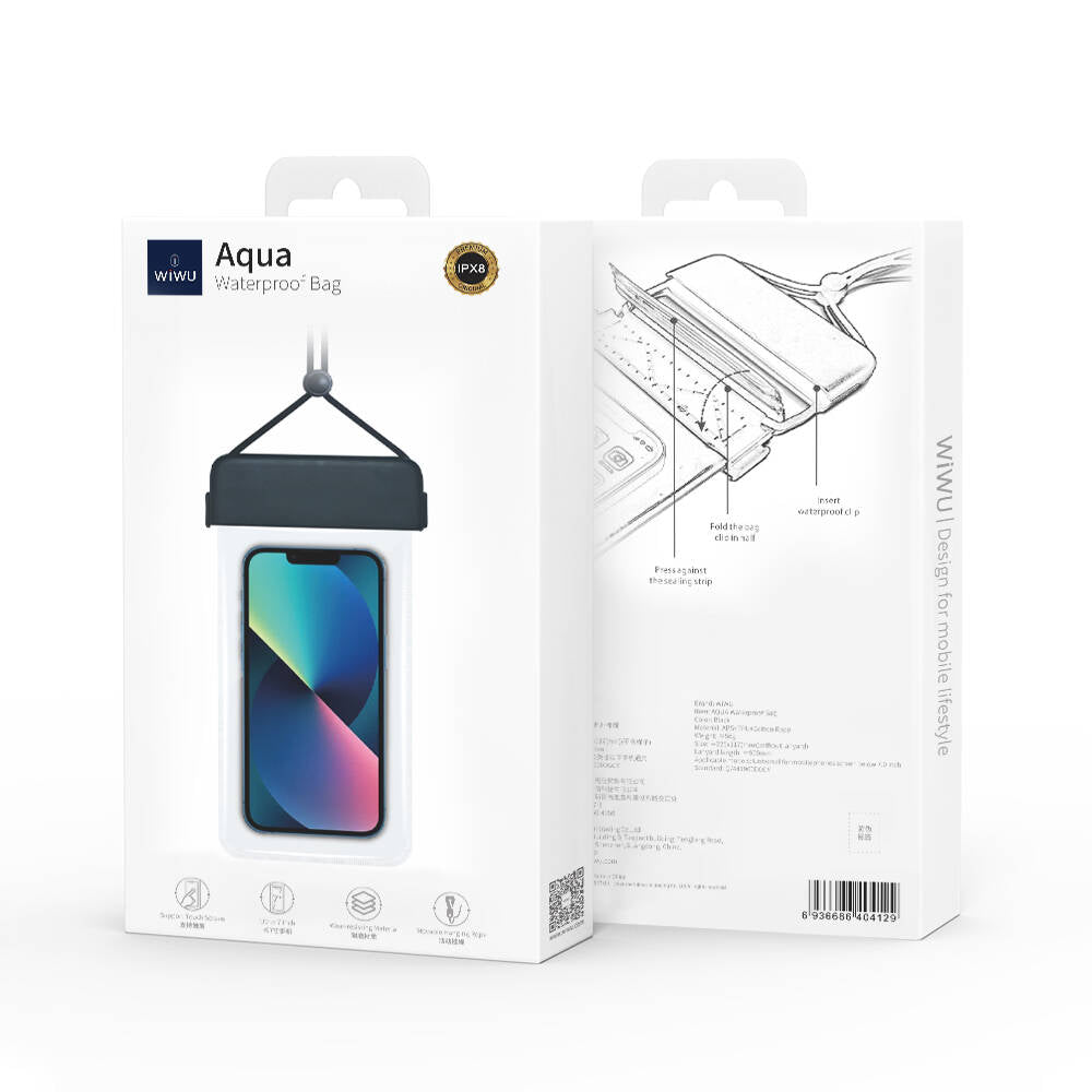 Wiwu Universal Waterproof Case Aqua Waterproof Max 6.9 inch IPX8 Certified Black