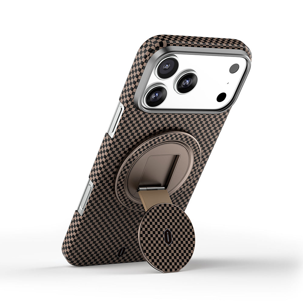 Wiwu Warriors Serisi Aramid Fiber 360 Derece Dönebilen Magnetik Ring Stand Telefon Tutucu Desert Titanyum