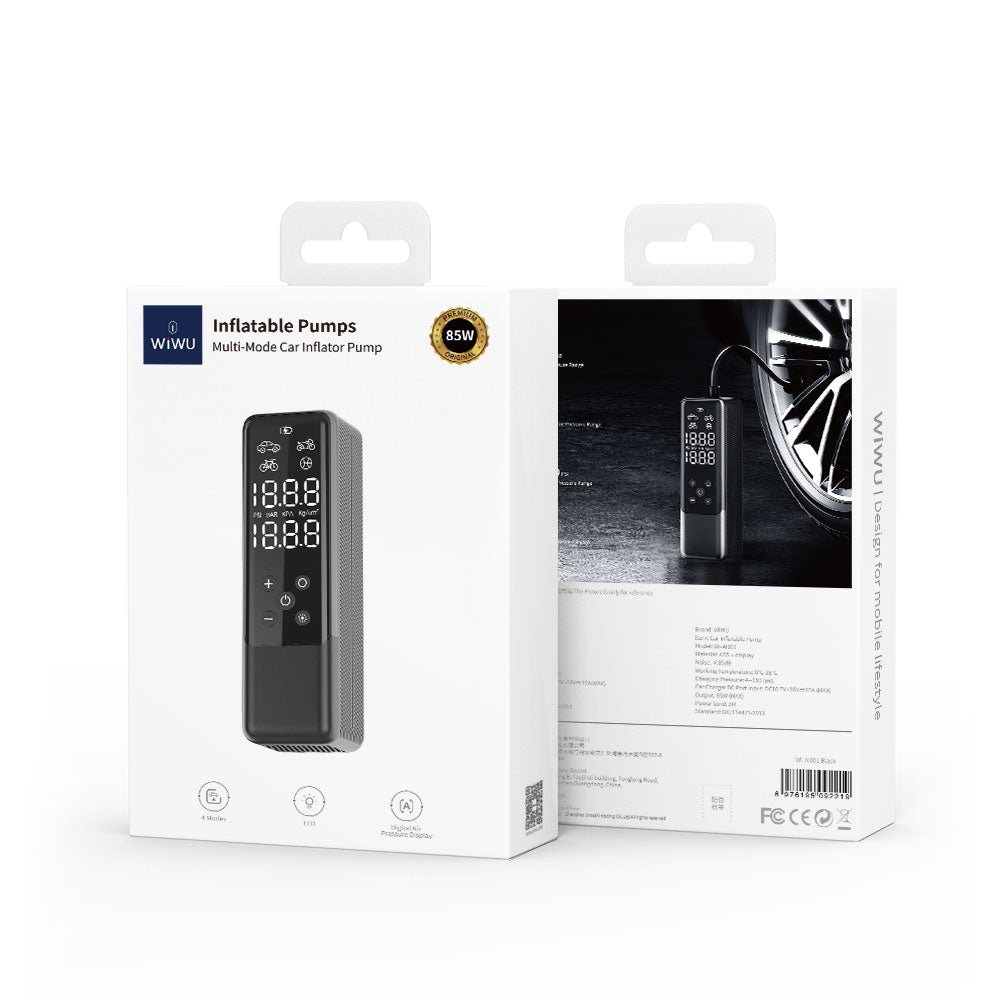 Wiwu Wi-Ai001 Auto Vehicle Tire Inflator Pump Multi-Mode Digital Display Car Air Compressor Black