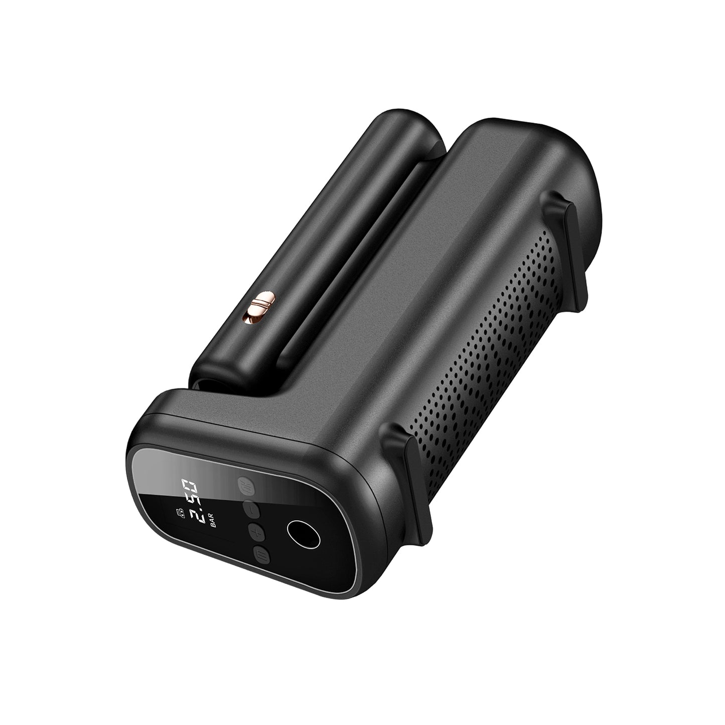 Wiwu Wi-Ai002 5in1 Auto Vehicle Tire Inflator Pump - Auto Vehicle Vacuum Cleaner - Vacuum Machine - Vehicle Air Compressor with Flashlight Digital Display Black