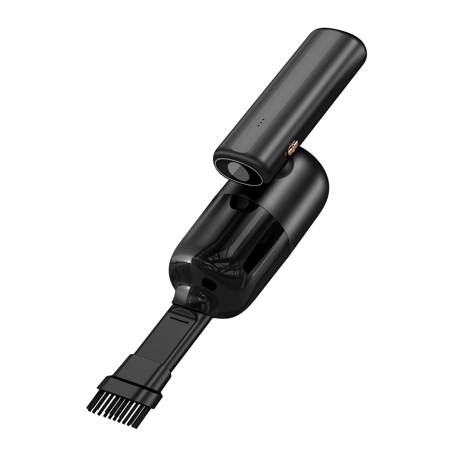 Wiwu Wi-Ai002 5in1 Auto Vehicle Tire Inflator Pump - Auto Vehicle Vacuum Cleaner - Vacuum Machine - Vehicle Air Compressor with Flashlight Digital Display Black
