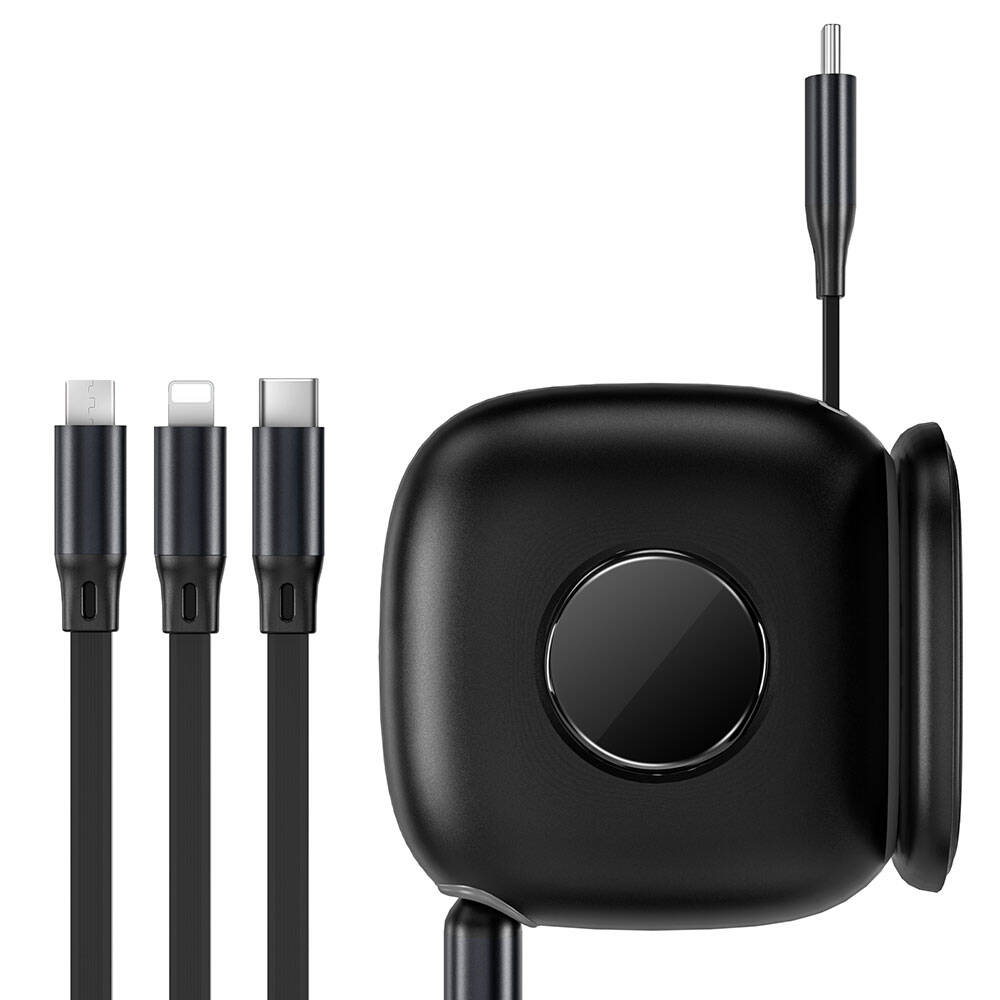 Wiwu Wi-C012 Desktop Organizer Type-C to C+L+M Fast Charging Cable 1.2M Black