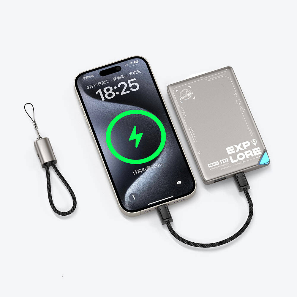 Wiwu Wi-C040 Concise Serisi Type-C to Lightning Hızlı Şarj Özellikli Data ve Şarj Kablosu 30W 15cm Siyah