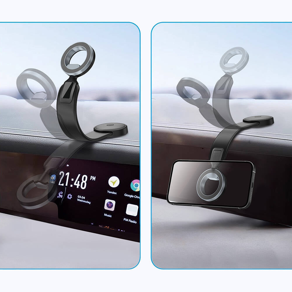 Wiwu Wi-CH053 Mago Series Magnetic M-safe Compatible Flexible Curved and Flat Surface Car Phone Holder Black