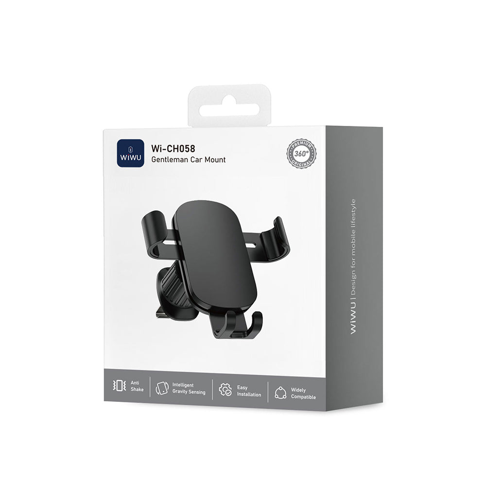 Wiwu Wi-CH058 Gentleman 360 Degree Rotating Anti-Shake Car Phone Holder Black