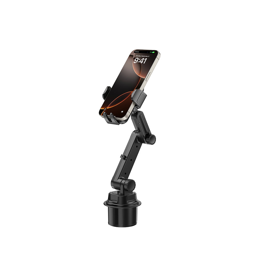 Wiwu Wi-CH059 Gentleman 360 Degree Rotating Telescopic Angled Cup Holder Design Car Phone Holder Black