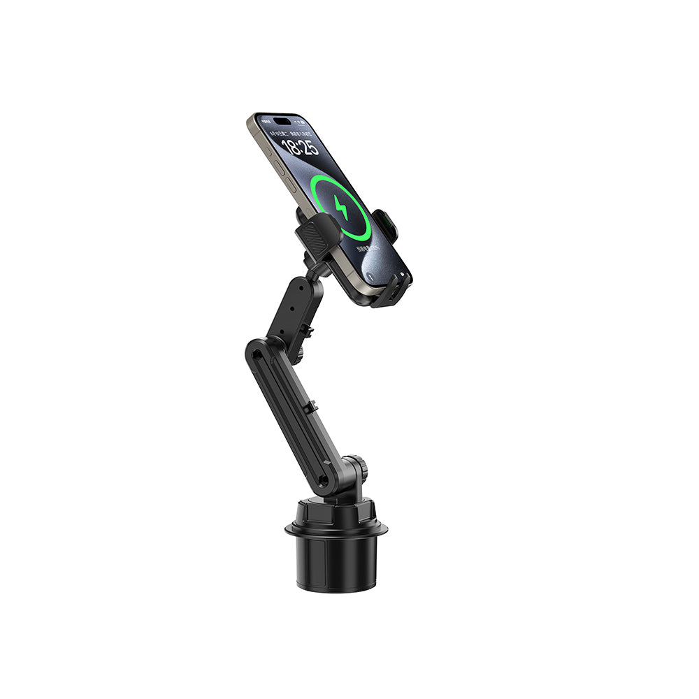 Wiwu Wi-CH059 Gentleman 360 Degree Rotating Telescopic Angled Cup Holder Design Car Phone Holder Black