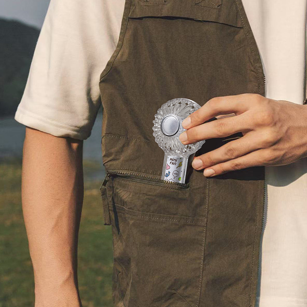 Wiwu Wi-FS012 RGB Işıklı 3 Kademeli Portatif Mini Soğutucu El Fanı Beyaz