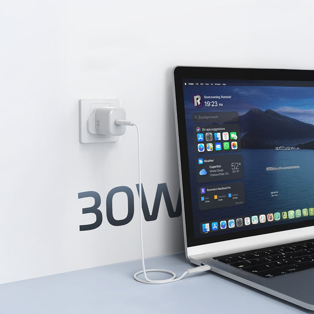Wiwu Wi-G008 Essen Series GaN Tech PD Fast Charging Charging Head 30W White