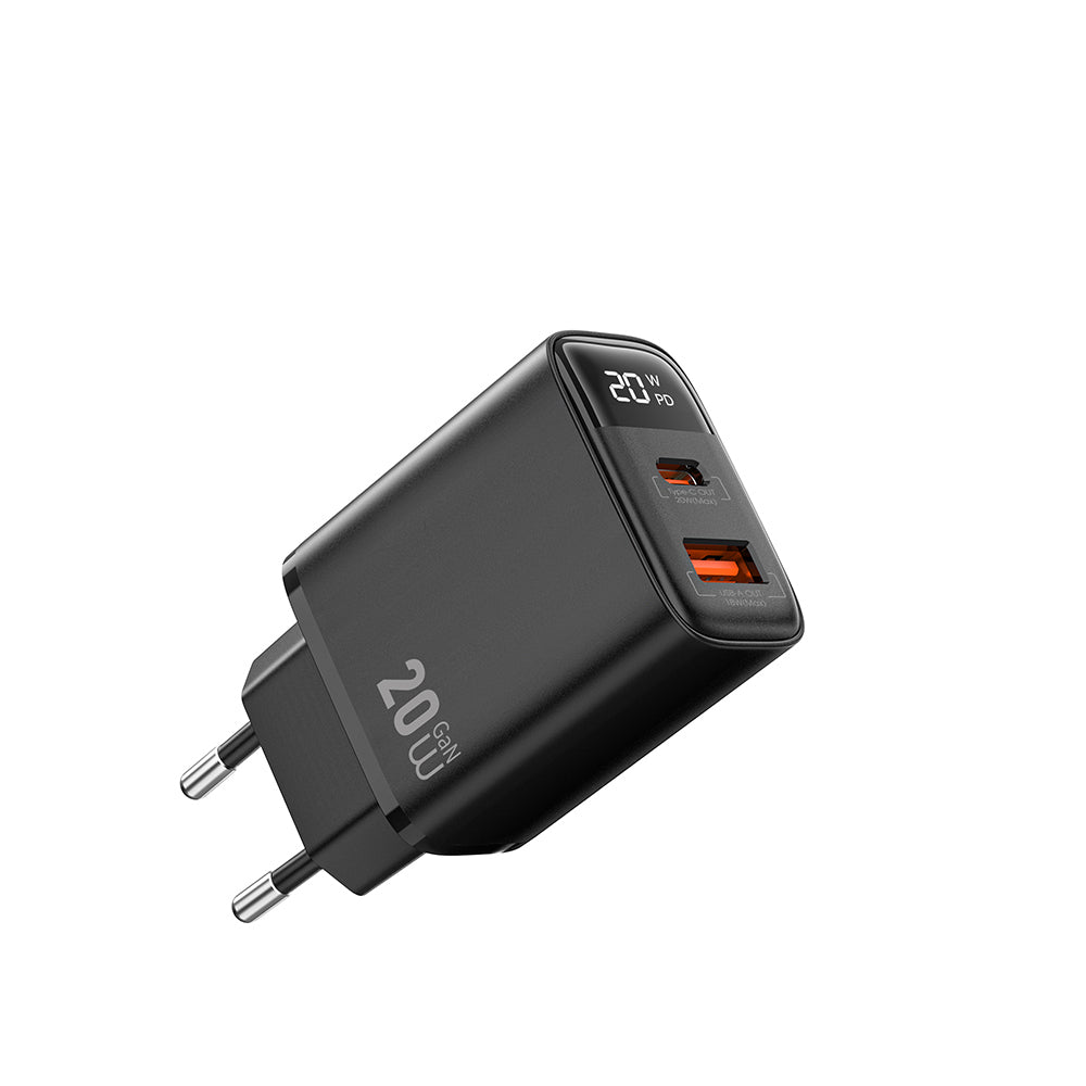 Wiwu Wi-G009 Firefly Serisi GaN Tech PD Hızlı Şarj Özellikli Şarj Başlığı 20W Siyah