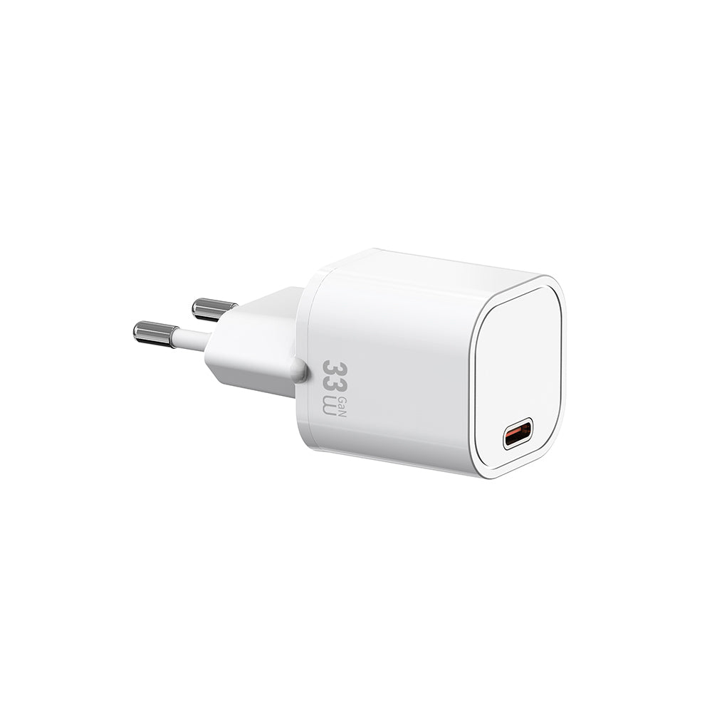 Wiwu Wi-G015 Cube Serisi GaN Tech PD Hızlı Şarj Özellikli Mini Şarj Başlığı 33W Beyaz