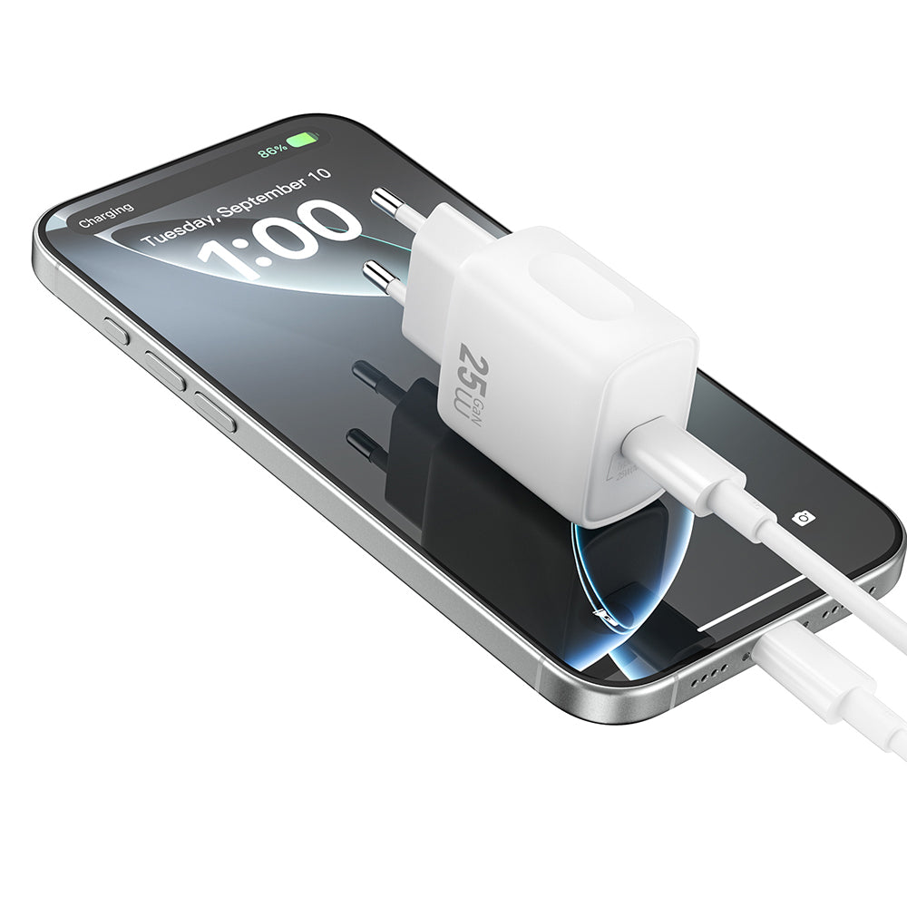 Wiwu Wi-G016 Essen Series GaN Tech PD Fast Charging Charging Head 25W White