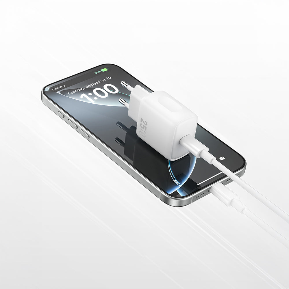 Wiwu Wi-G016 Essen Series GaN Tech PD Fast Charging Charging Head 25W White