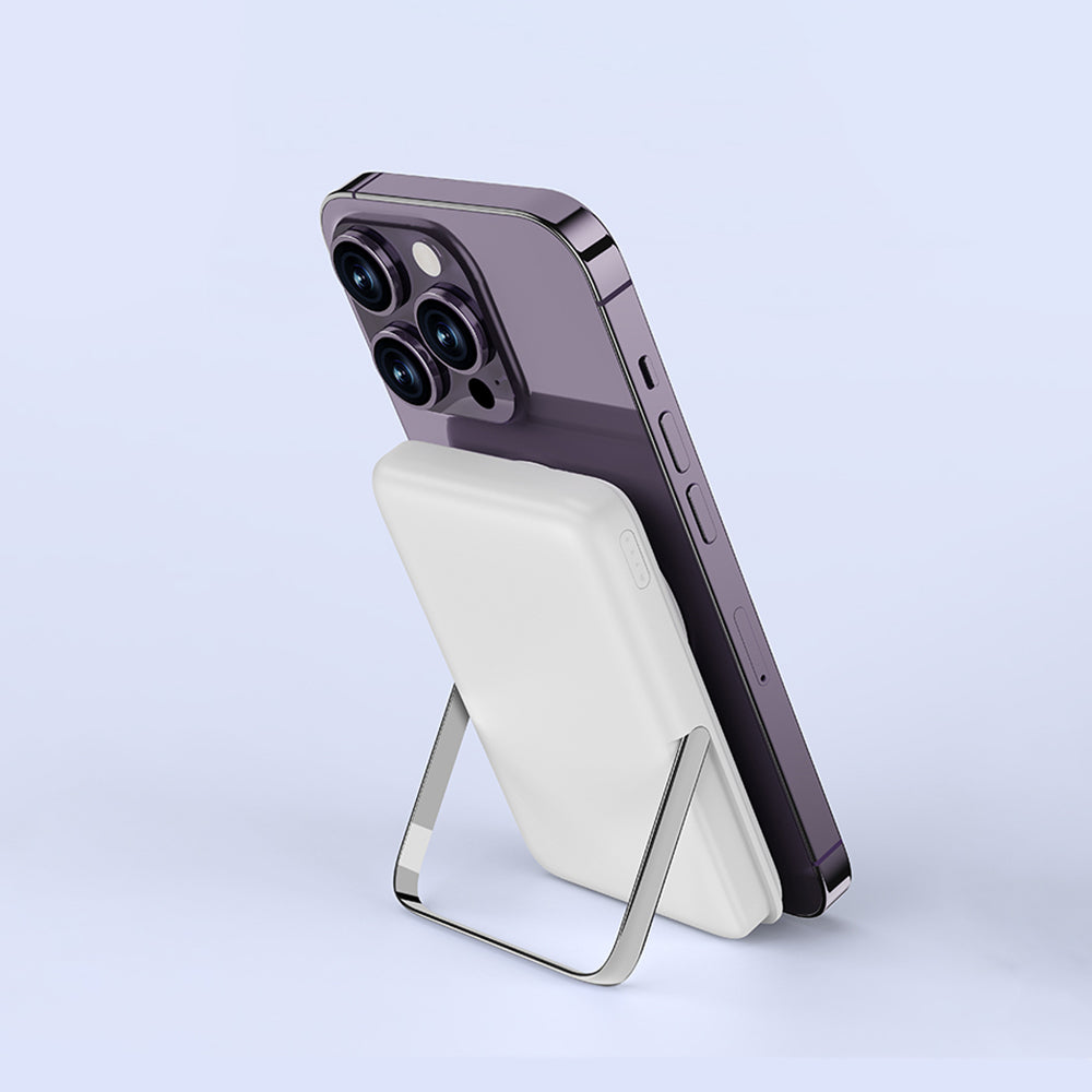 Wiwu Wi-P011 Gentleman Series Wireless Power Bank with LED Light Display Stand 10,000mAh 15W White
