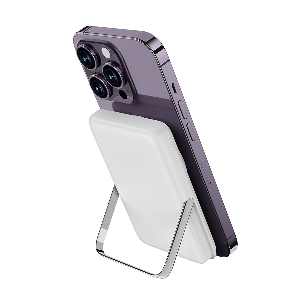 Wiwu Wi-P011 Gentleman Series Wireless Power Bank with LED Light Display Stand 10,000mAh 15W White