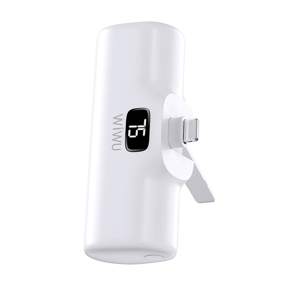 Wiwu Wi-P017 Capsule Serisi 2in1 Mini Taşınabilir Standlı Lightning Powerbank 5000mAh Beyaz
