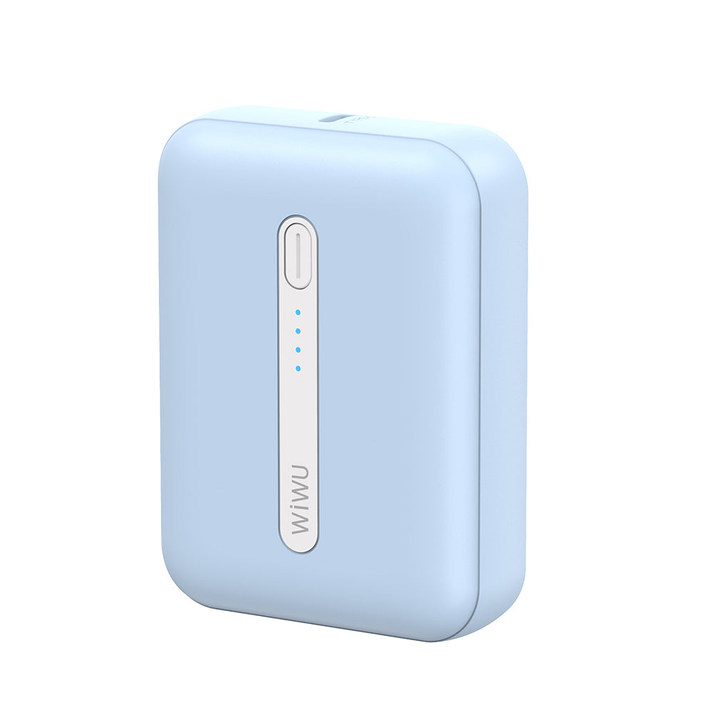 Wiwu Wi-P033 Portable Mini Power Bank 10000mAh Blue with LED Light Indicator