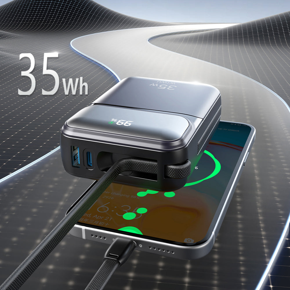 Wiwu Wi-P052 Galaxy Serisi Type-C Lightning Çıkışlı Taşınabilir Powerbank PD 35W 10000mAh Beyaz