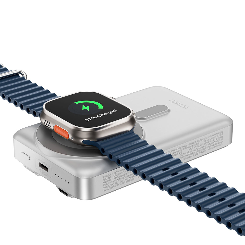 Wiwu Wi-P056 Taşınabilir Wireless Şarj ve PD Hızlı Şarj Özellikli Powerbank 15W 10000mAh Siyah