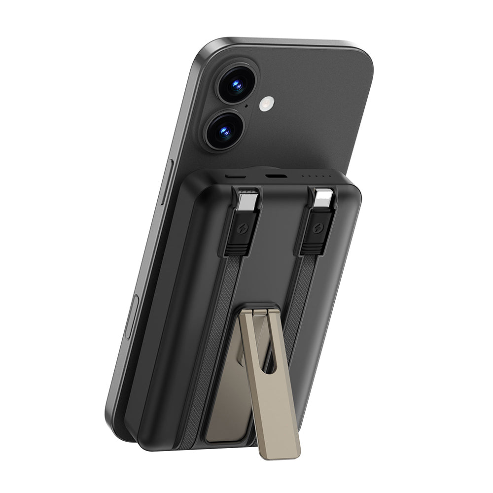 Wiwu Wi-P056 Taşınabilir Wireless Şarj ve PD Hızlı Şarj Özellikli Powerbank 15W 10000mAh Siyah