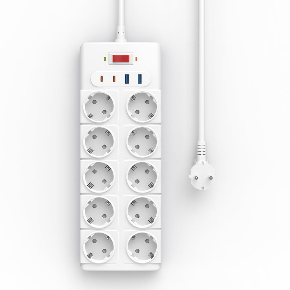 Wiwu Wi-S008 20W GaN Tech Power Strip 14 in 1 Multiple Socket 2M White