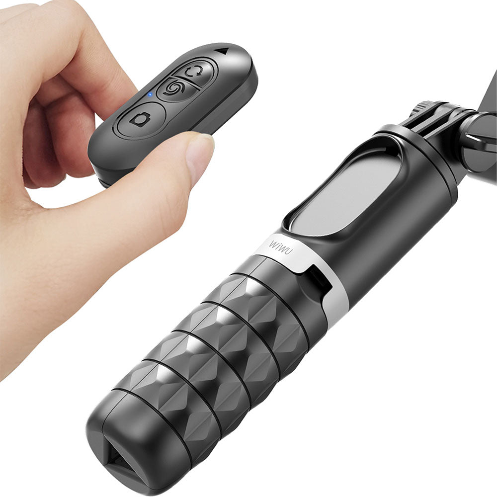 Wiwu Wi-SE006 Multifunctional Illuminated Gimbal Stabilizer Tripod Selfie Stick Black