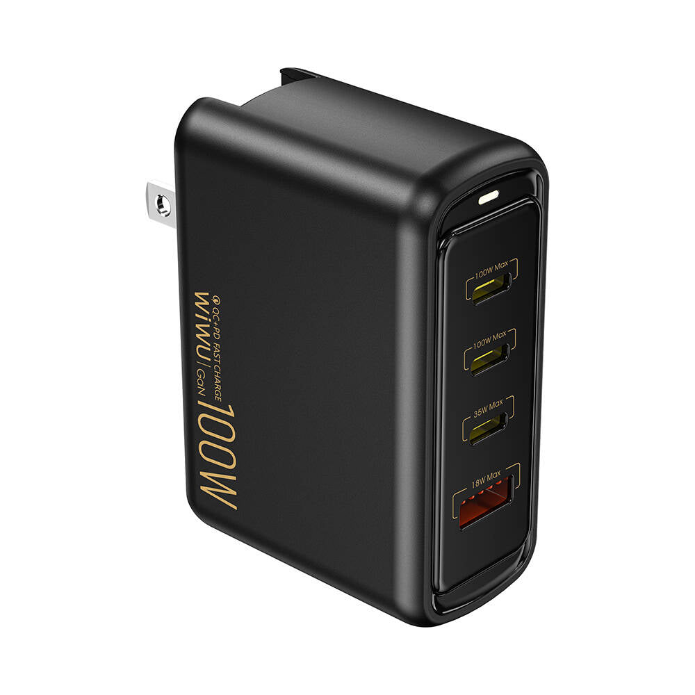 Wiwu Wi-U022W Warrior Series GaN Technology 100W QC+PD Universal Fast Charging Head Black